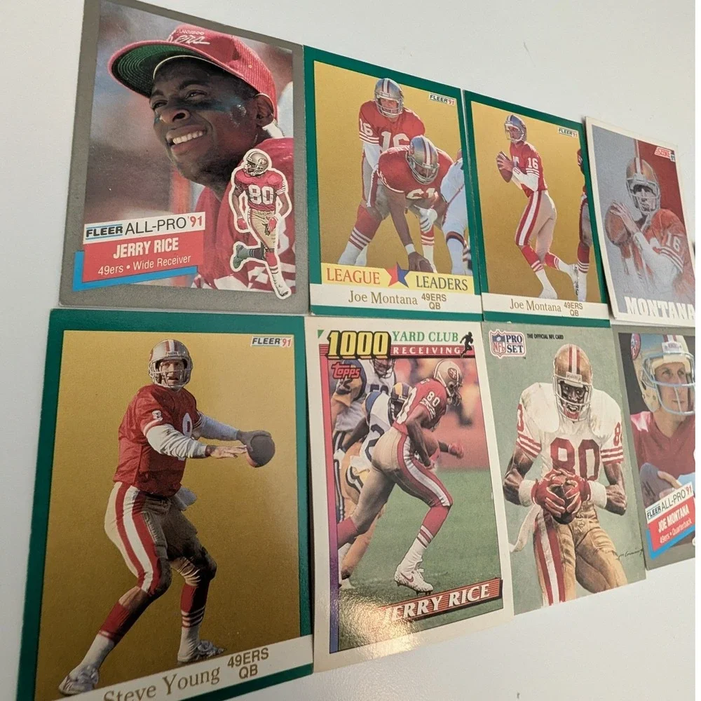 San Francisco 49ers Joe Montana Jerry Rice Steve Young Card Lot Score Pro Set